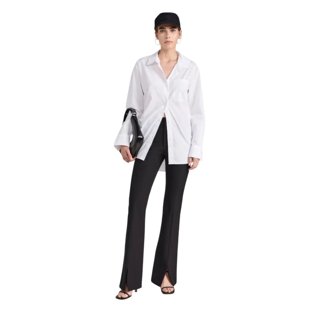 Frame Denim Le High Flare Split Front Trouser Black